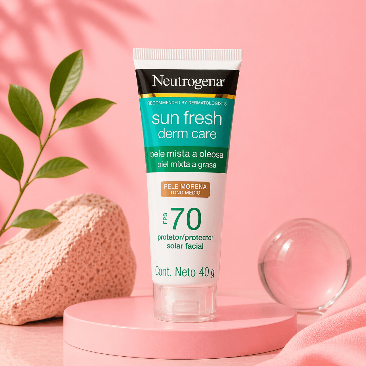 Protector Solar Facial Sun Fresh Derm Care FPS 70 - Neutrogena